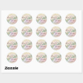 Naam sparen de Datum Zilveren drijft Mint Glitter  Ronde Sticker (Vel)