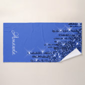 Naam Sparkly Glitter Drips Spark Blue Navy Badhanddoek (Badhanddoek)