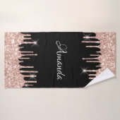 Naam Sparkly Glitter Drivers Roze Rose Gold Black Badhanddoek (Badhanddoek)