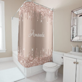 Naam Sparkly Glitter Drivers Roze Roze Blush Brida Douchegordijn