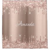 Naam Sparkly Glitter Drivers Roze Roze Blush Brida Douchegordijn (Voorkant)