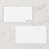 Naam Speciaal Modern Black White Minimalist Notitiekaartje (Voorkant / Achterkant)