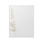 Naam Speciaal Stijlvol goud "Hallo" Notitieblok (Linkerzijde)