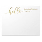 Naam Speciaal Stijlvol goud "Hallo" Notitieblok (Voorkant)