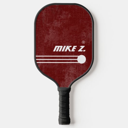 Naam speler op Aged Red Pickleball Paddle (Voorkant)