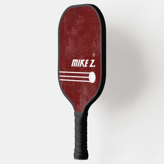 Naam speler op Aged Red Pickleball Paddle (Links)