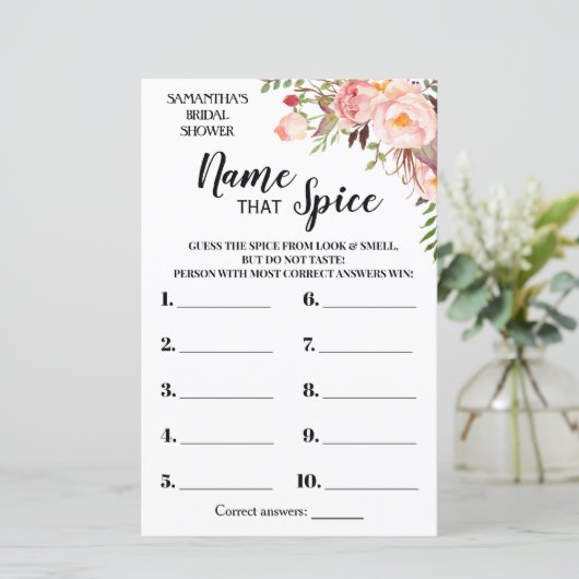 Naam Spice vrijgezellenfeest engels spaans spel (Staand voorkant)