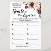 Naam Spice vrijgezellenfeest engels spaans spel (Achterkant)