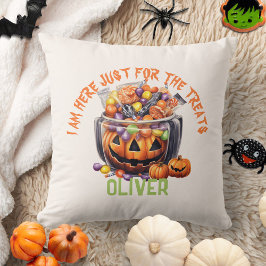 Naam Spooky Oranje Paarse Pompoen Halloween Treats Kussen