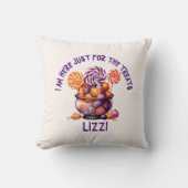 Naam Spooky Pumpkin Paarse Oranje Kinder Halloween Kussen (Voorkant)