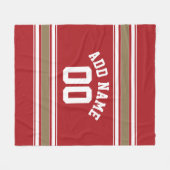 Naam SportJersey Red en Gold Stripes Fleece Deken (Voorkant (Horizontaal))