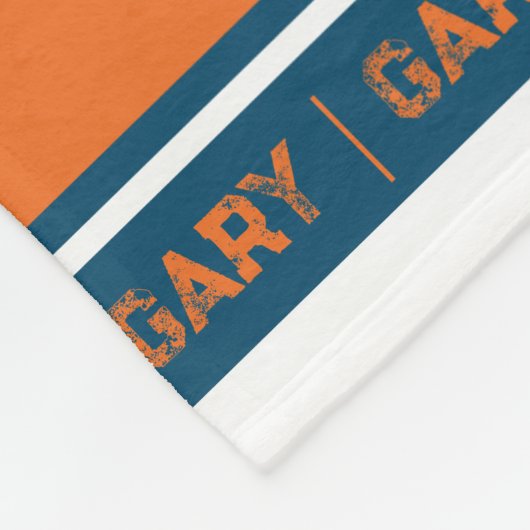Naam: sportmonogram oranje blauw Gary Fleece Deken (Hoek)