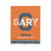 Naam: sportmonogram oranje blauw Gary
