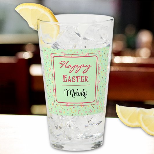 Naam, Spring Green Happy Easter Pint Glass Glas