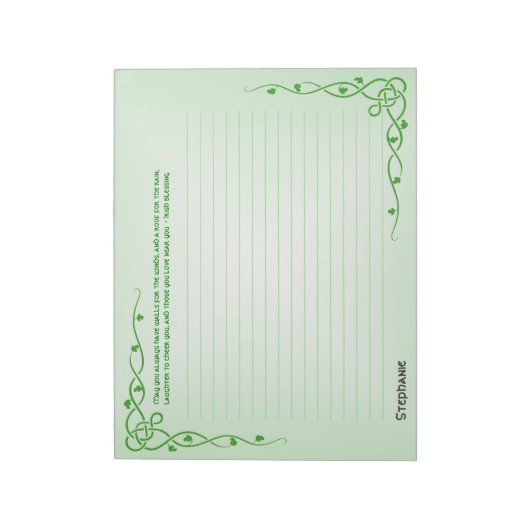 Naam: St Patrick Irish Blessing (#3) Celtic Braids Notitieblok (Linkerzijde)
