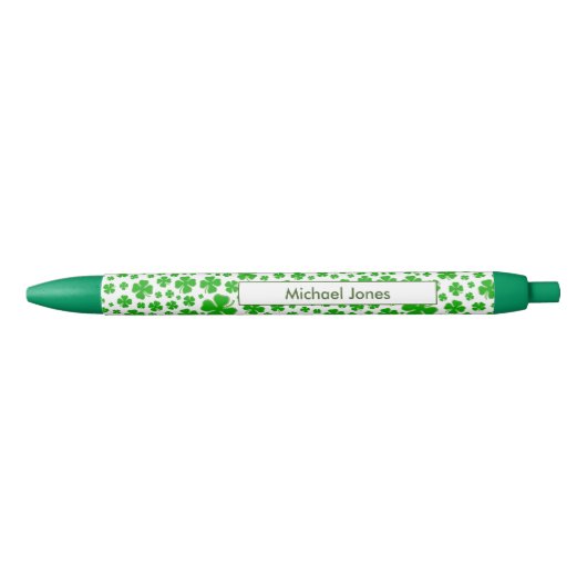 Naam:  St Patrick's Green Random Shamrock Pattern Zwarte Inkt Pen (Voorkant)