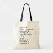 Naam Stack Crime Fiction Top-10 Novelists Tote Bag (Achterkant)