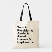 Naam Stack of the 12 Gods of Greek Mythology Tote Bag (Achterkant)