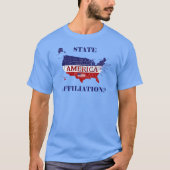 Naam State Affiliation America Colors T-Shirt (Voorkant)