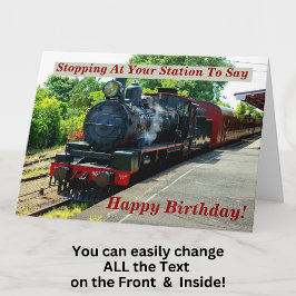 Naam Steam Train Mannen Man Happy Birthday Kaart