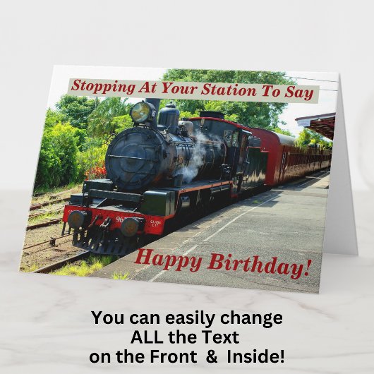 Naam Steam Train Mannen Man Happy Birthday Kaart