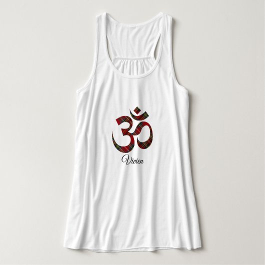 Naam, Stewart Tartan Om Bella+Canvas Yoga Tanktop (Design voorkant)