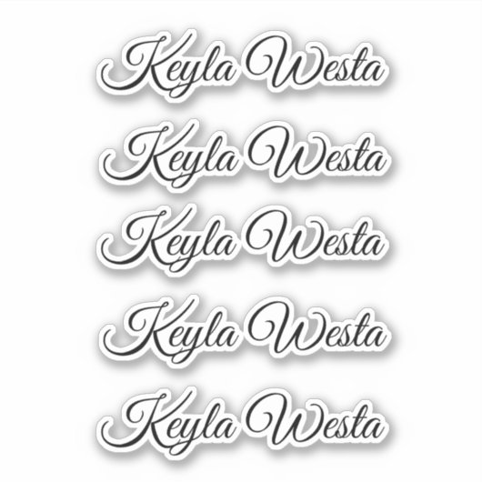 Naam sticker Custom-Cut Vinyl Sticker (Voorkant)