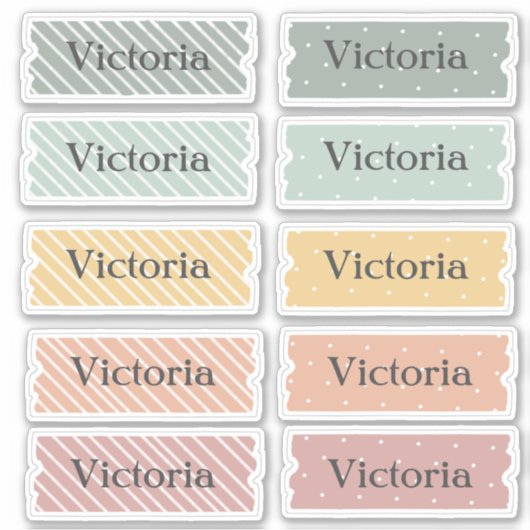 Naam Sticker instellen, meerdere kleuren (Voorkant)