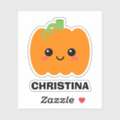 Naam Sticker Schattige Pompoen, Versier Je Eigendo (Vel)