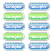 Naam Sticker Set blauw en groen (Voorkant)