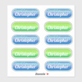 Naam Sticker Set blauw en groen (Vel)