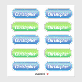 Naam Sticker Set blauw en groen