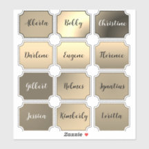 Naam Sticker Set Elegante kleuren