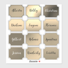 Naam Sticker Set Elegante kleuren