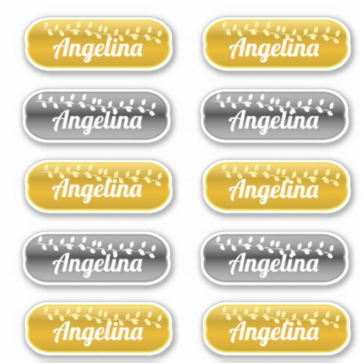 Naam Sticker Set Gold en Silver (Voorkant)