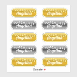 Naam Sticker Set Gold en Silver