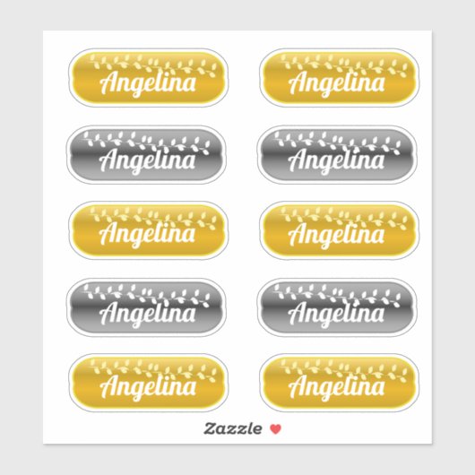 Naam Sticker Set Gold en Silver (Vel)