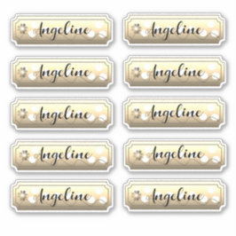 Naam Sticker Set Gouden Bloemen