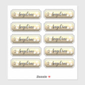 Naam Sticker Set Gouden Bloemen (Vel)