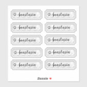 Naam Sticker Set Silver Flowers (Vel)