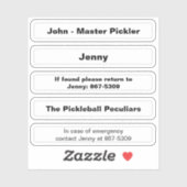 Naam Sticker voor Pickleball Paddle Edge - Aangepa (Vel)