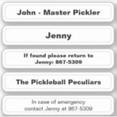 Naam Sticker voor Pickleball Paddle Edge - Aangepa (Voorkant)