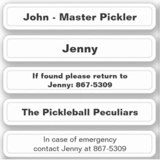 Naam Sticker voor Pickleball Paddle Edge - Aangepa