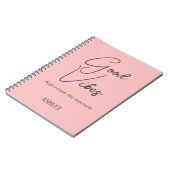 Naam, Stijlvolle Goede Vibes Spaans Roze Spiraal Notitieboek (Linkerzijde)