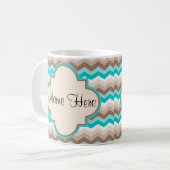 Naam strand Chevron Zigzag Koffiemok (Voorkant links)