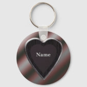 Naam Stripes Heart Keychain - Sjabloon (Voorkant)