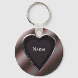 Naam Stripes Heart Keychain - Sjabloon