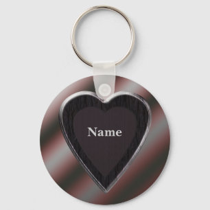 Naam Stripes Heart Keychain - Sjabloon