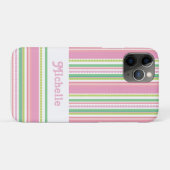 Naam stripey krads roze groen wit Case-Mate iPhone case (Achterkant (horizontaal))