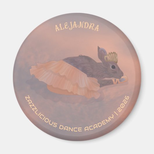 Naam Studio Schattige Ballerina Konijn Magneet (Voorkant)